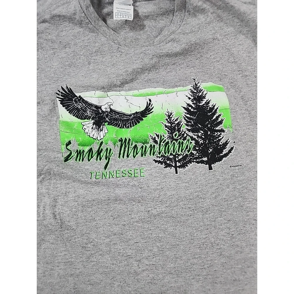Great Smoky Mountains Tennessee Shirt Large Gatlinburg Pigeon Forge Eagle Nature